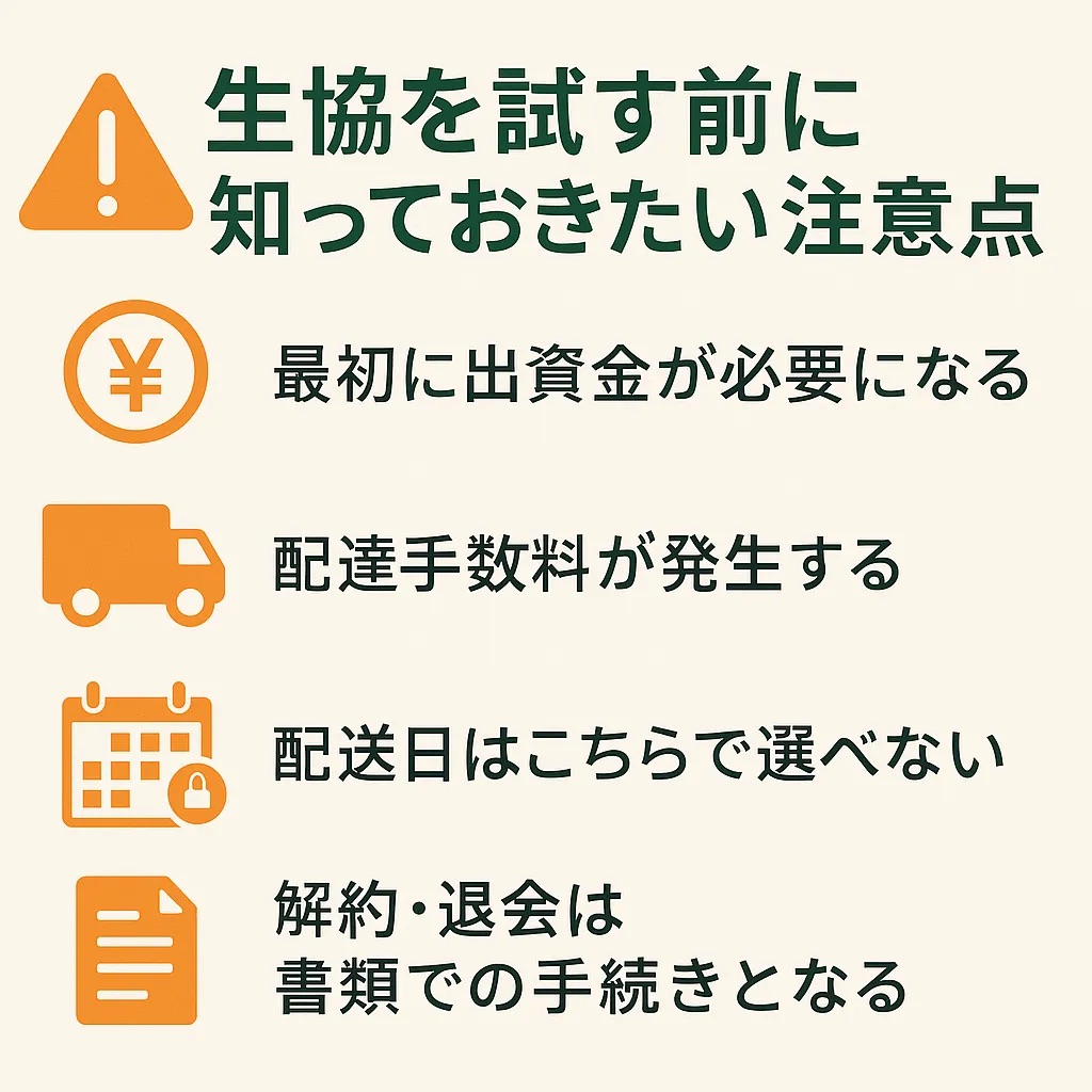 生協を試す前に知っておきたい注意点